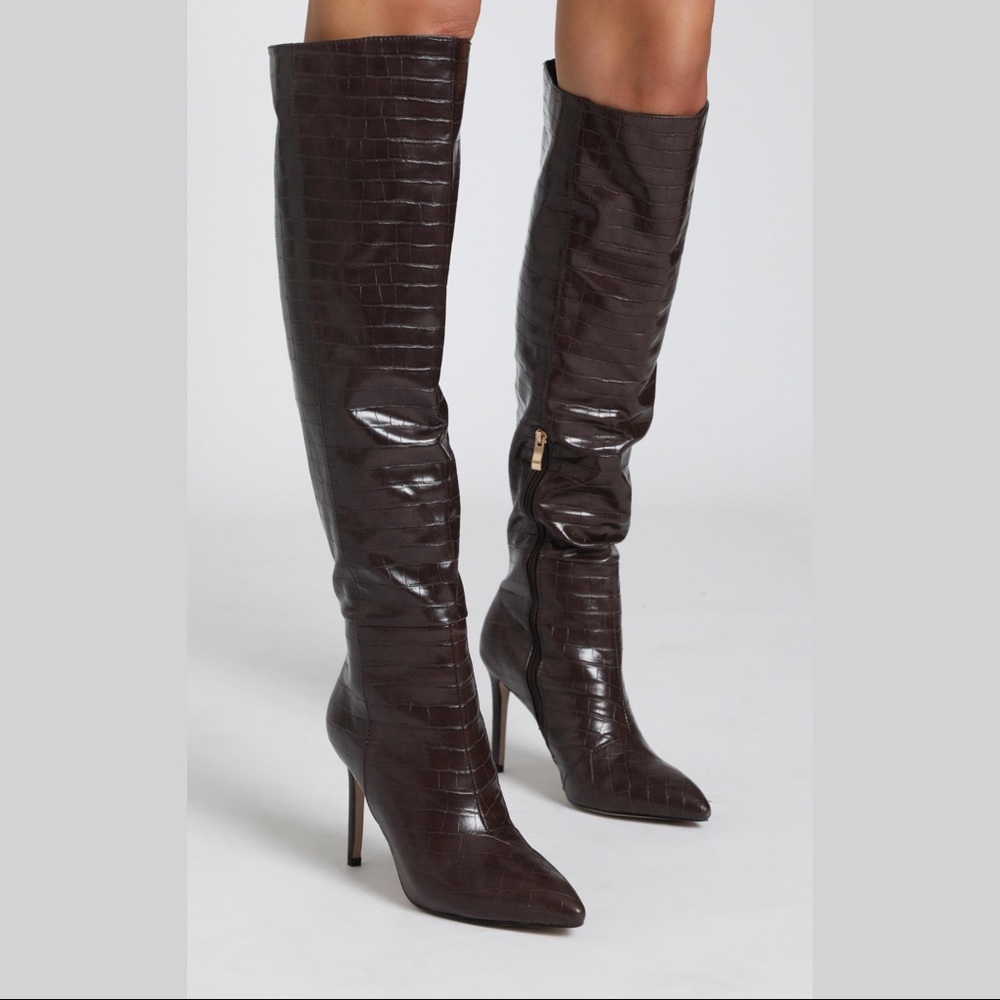 BILLINI Ana been chocolate croc boots